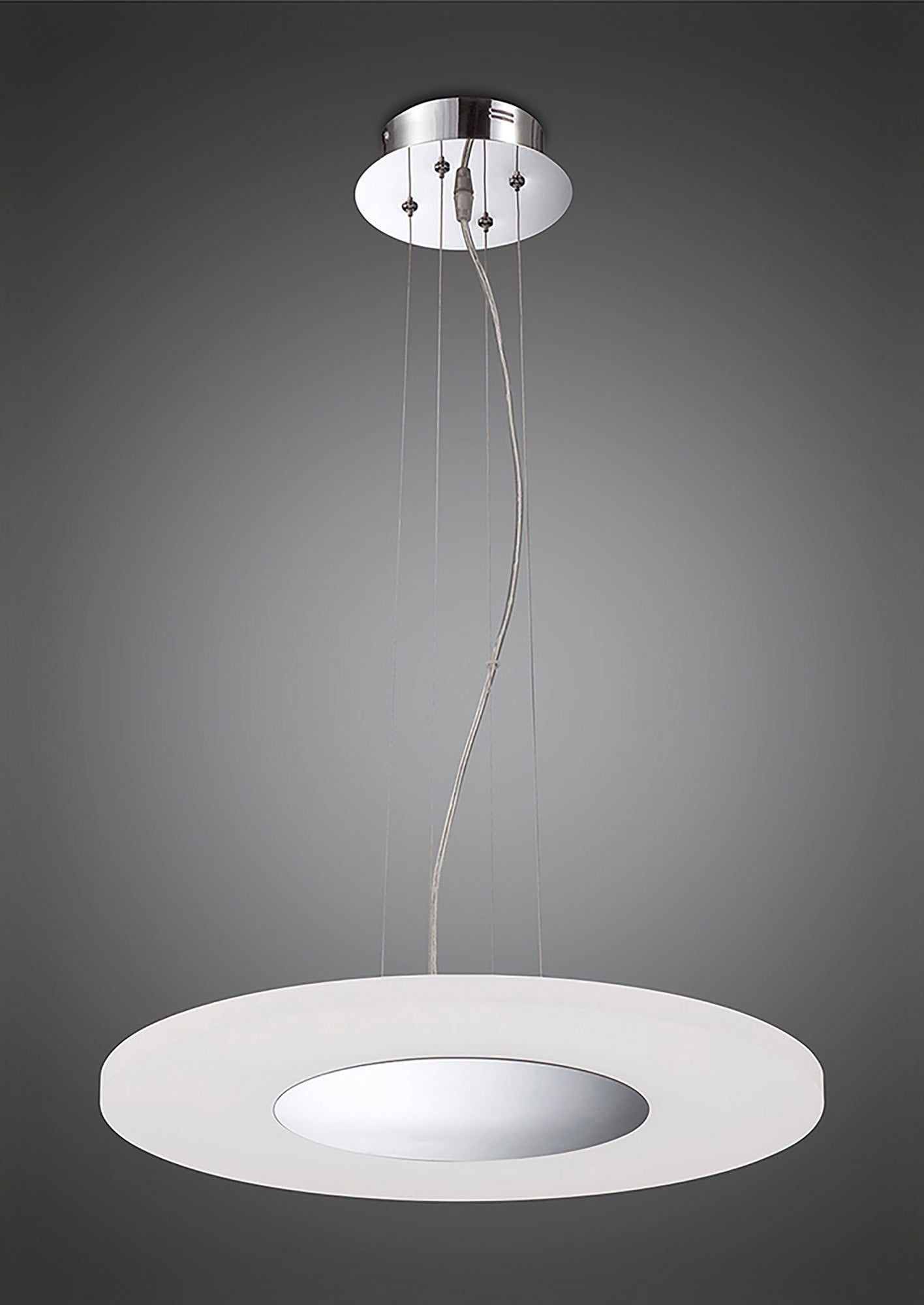 Notte Pendant 28W LED Round 3000K, 1800lm, Polished Chrome/Frosted Acrylic, 3yrs Warranty by Mantra