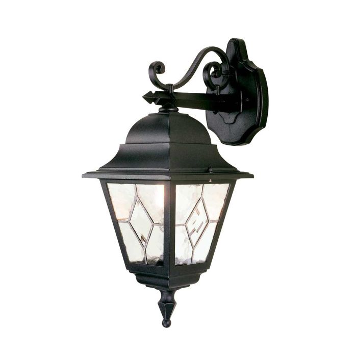 Norfolk 1 Light Down Wall Lantern - Black