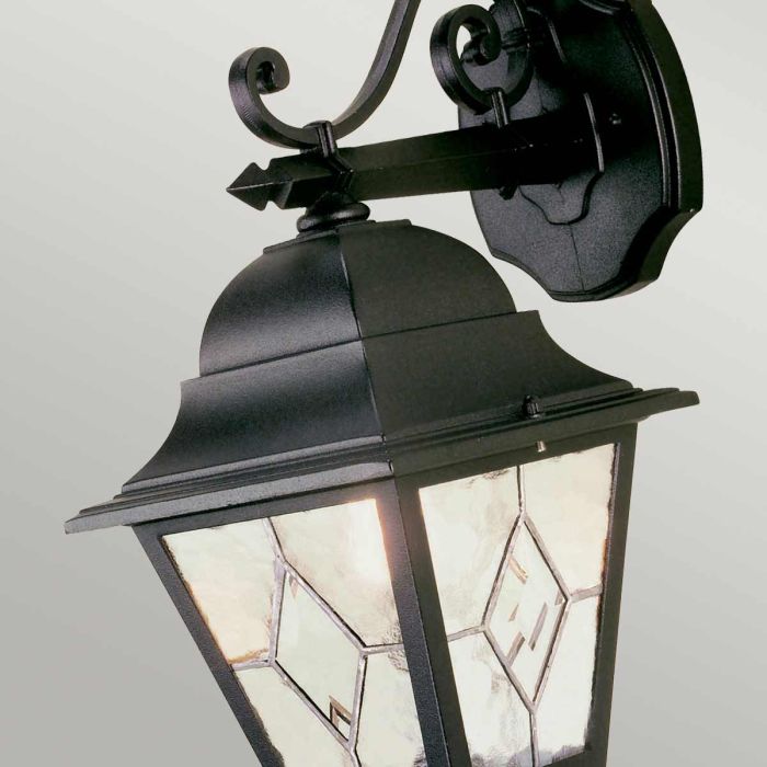 Norfolk 1 Light Down Wall Lantern - Black