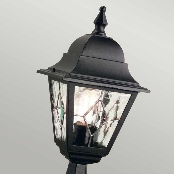 Norfolk 1 Light Pedestal Lantern - Black