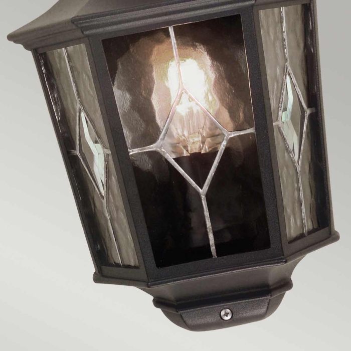 Norfolk 1 Light Half Lantern - Black