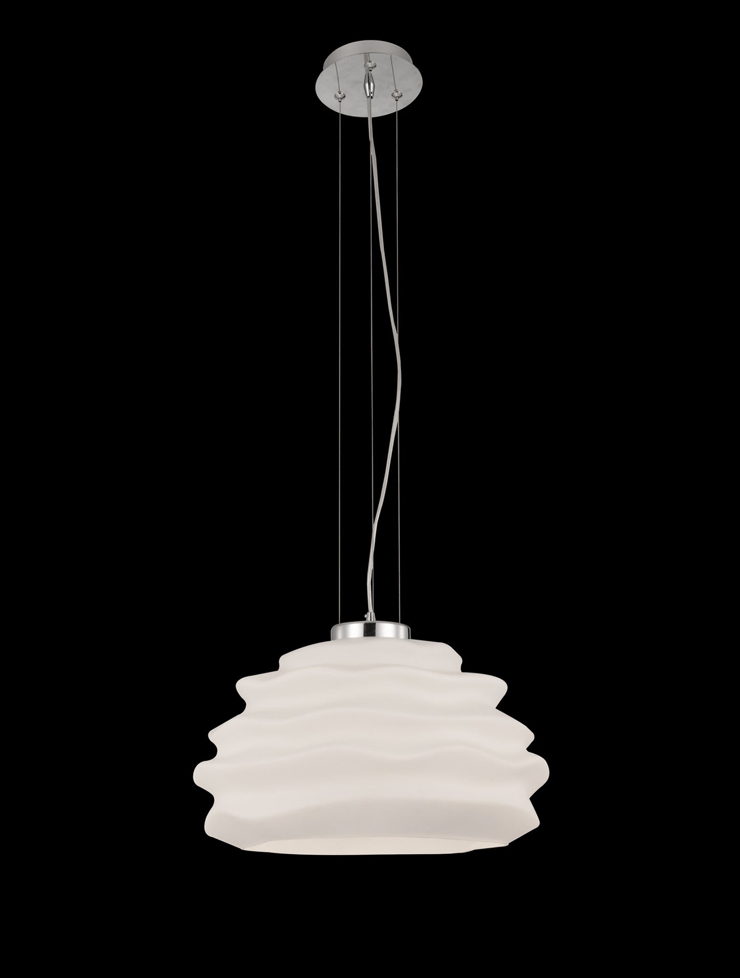 Nubole Pendant 40cm Round, 1 x E27 (Max 60W), Opal White by Mantra