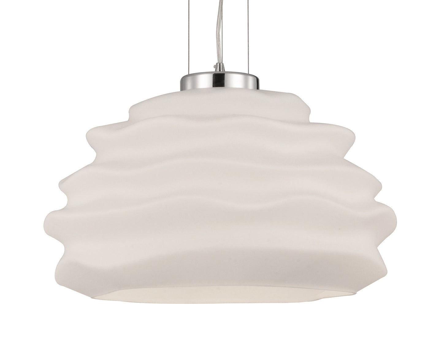 Nubole Pendant 40cm Round, 1 x E27 (Max 60W), Opal White by Mantra