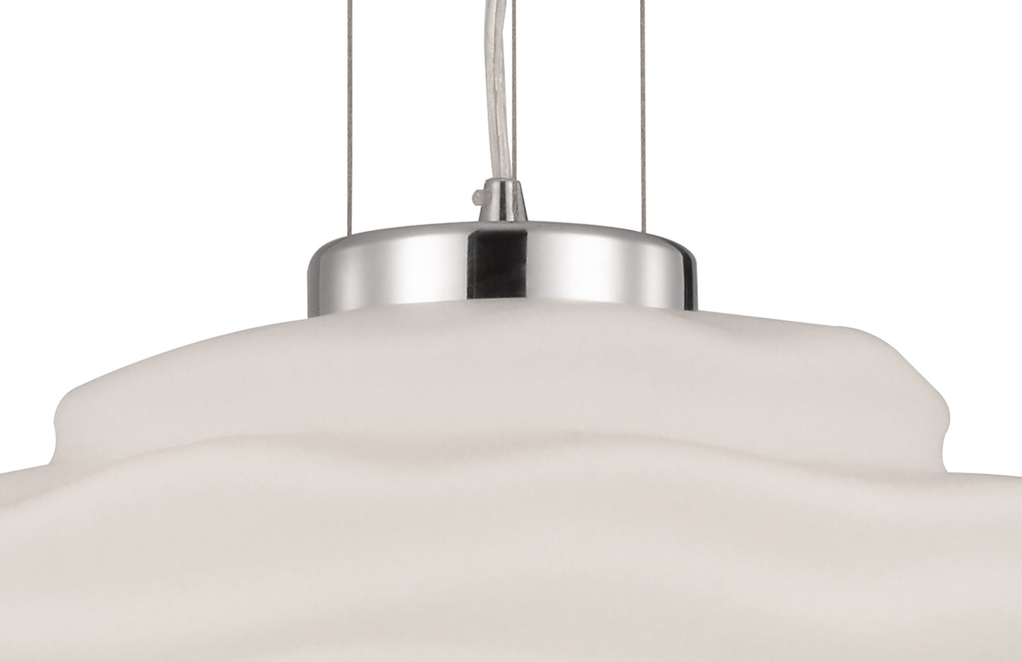 Nubole Pendant 40cm Round, 1 x E27 (Max 60W), Opal White by Mantra