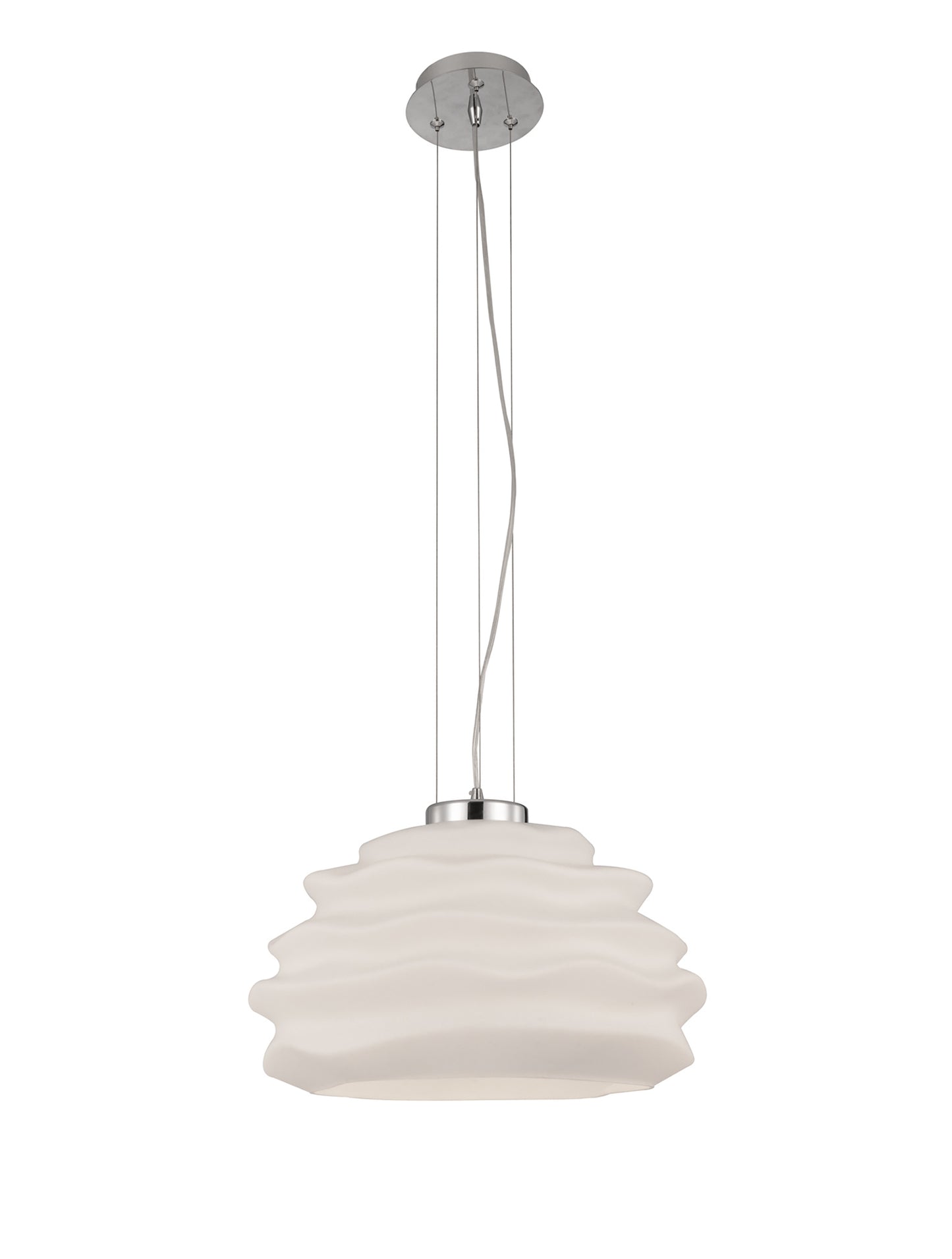 Nubole Pendant 40cm Round, 1 x E27 (Max 60W), Opal White by Mantra