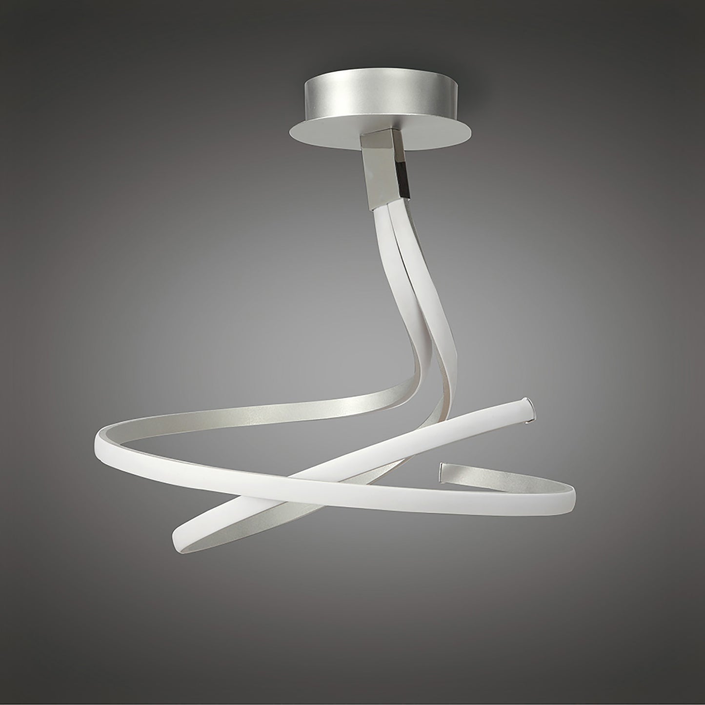 Nur Semi Flush 50W LED 3000K, 4000lm, Silver/Frosted Acrylic/Polished Chrome, 3yrs Warranty by Mantra