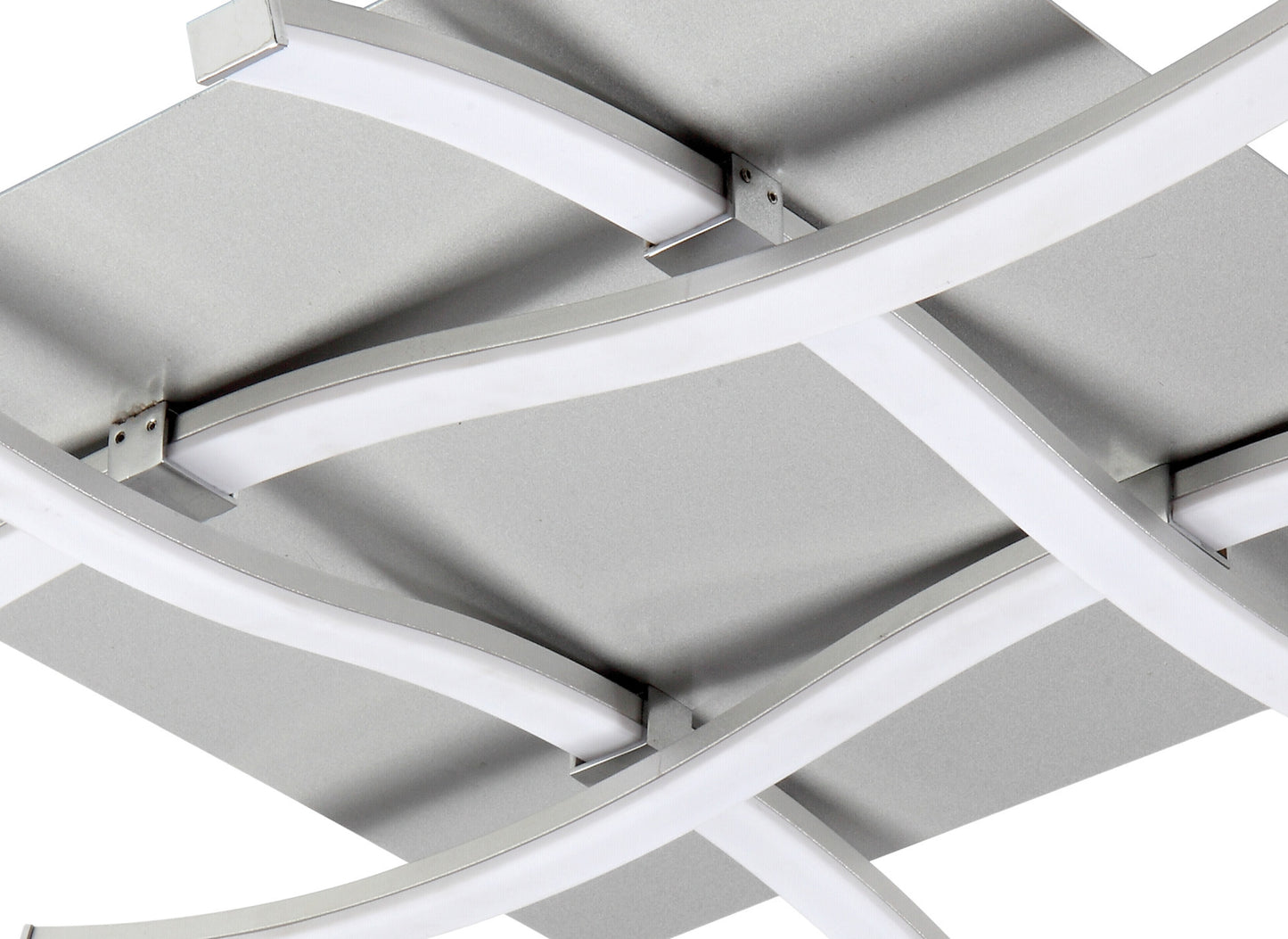 Nur Square Flush Ceiling 34W LED 3000K, 2600lm, Silver/Frosted Acrylic/Polished Chrome, 3yrs Warranty by Mantra