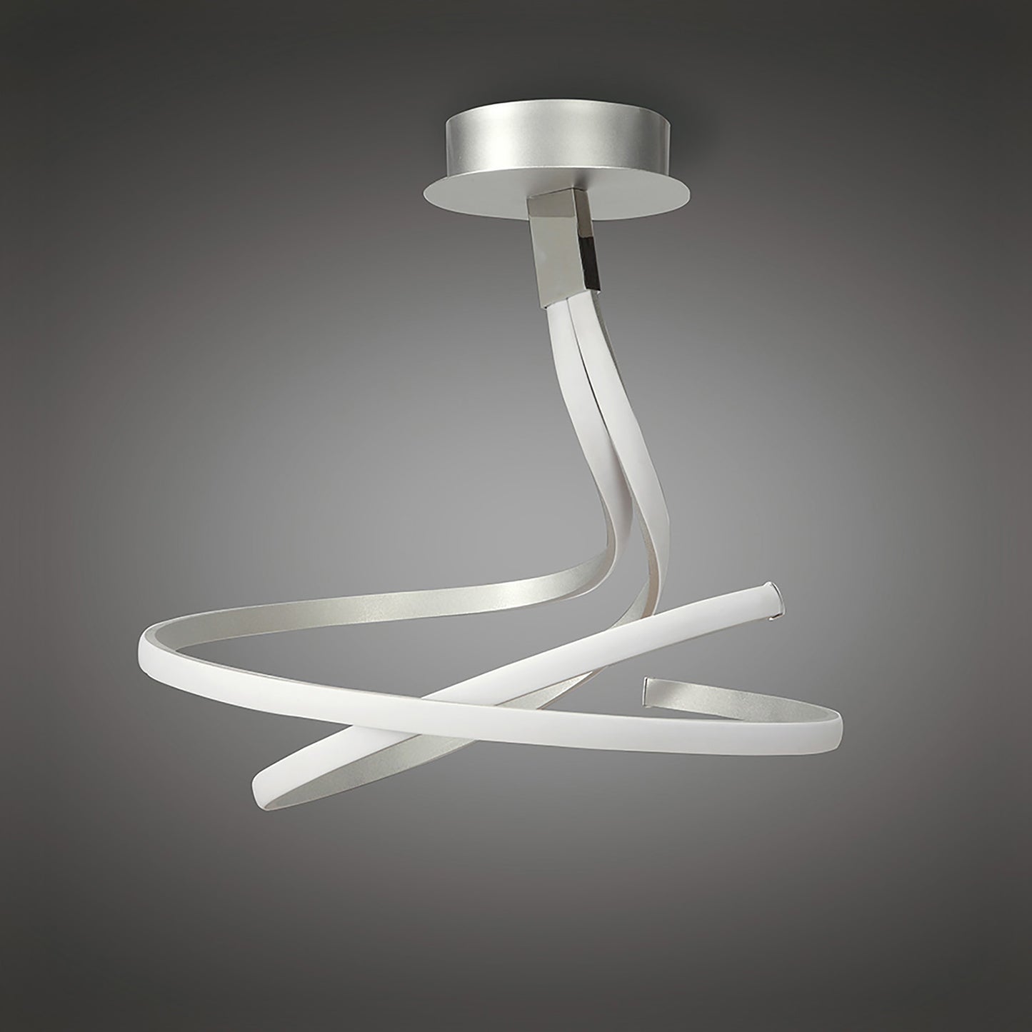 Nur Semi Flush 50W LED 3000K, 4000lm, Dimmable Silver/Frosted Acrylic/Polished Chrome, 3yrs Warranty by Mantra