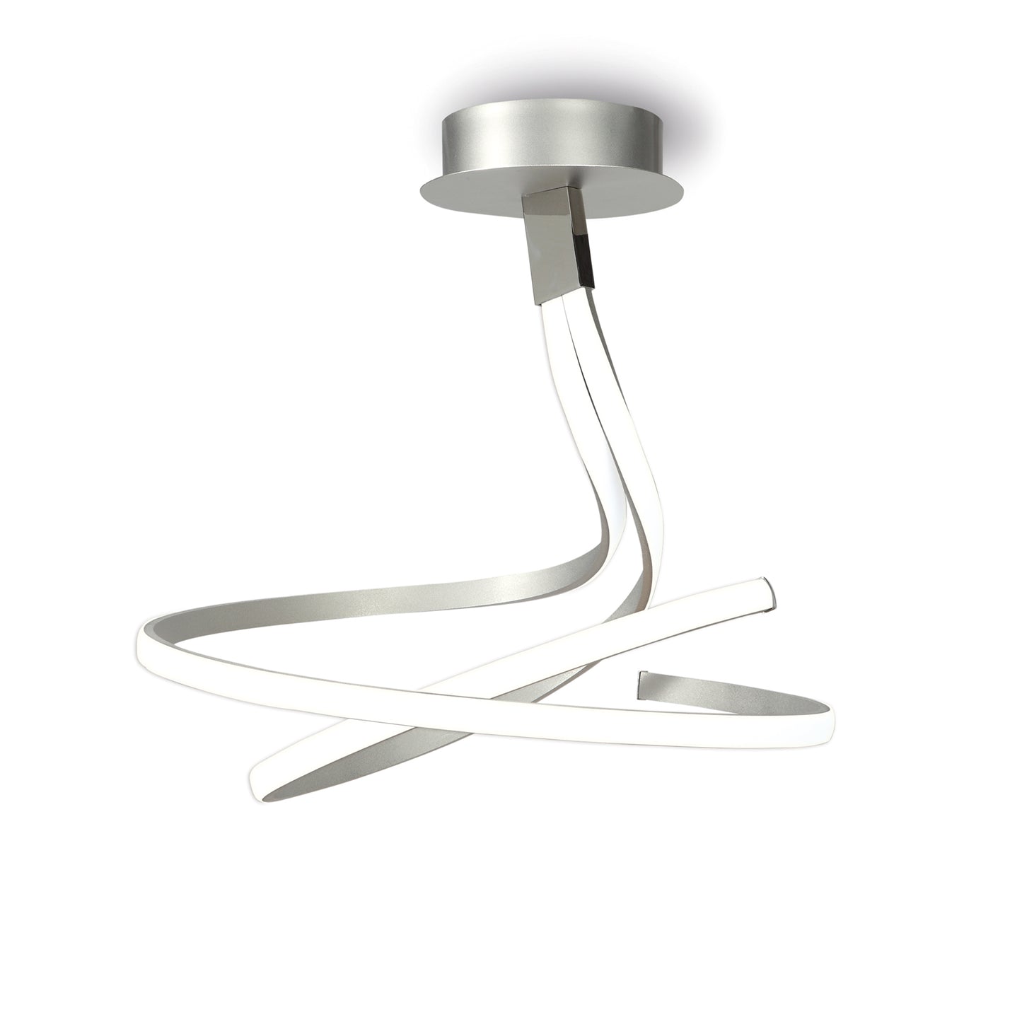 Nur Semi Flush 50W LED 3000K, 4000lm, Dimmable Silver/Frosted Acrylic/Polished Chrome, 3yrs Warranty by Mantra