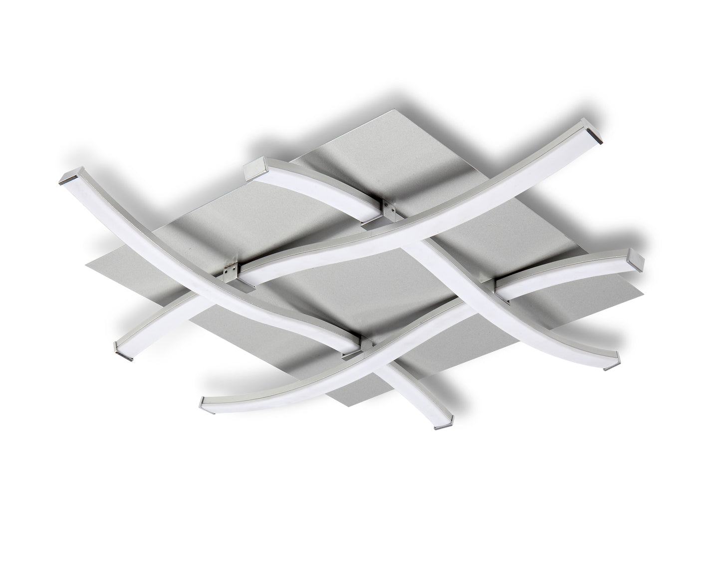 Nur Square Flush Ceiling 34W LED 3000K, 2600lm, Dimmable Silver/Frosted Acrylic/Polished Chrome, 3yrs Warranty by Mantra