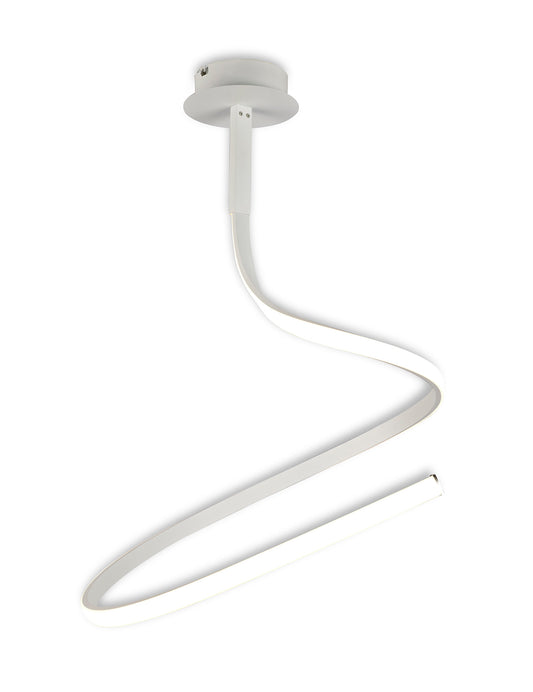 Nur Blanco Semi Flush 30W LED 3000K, 2400lm, Dimmable White/Frosted Acrylic, 3yrs Warranty by Mantra