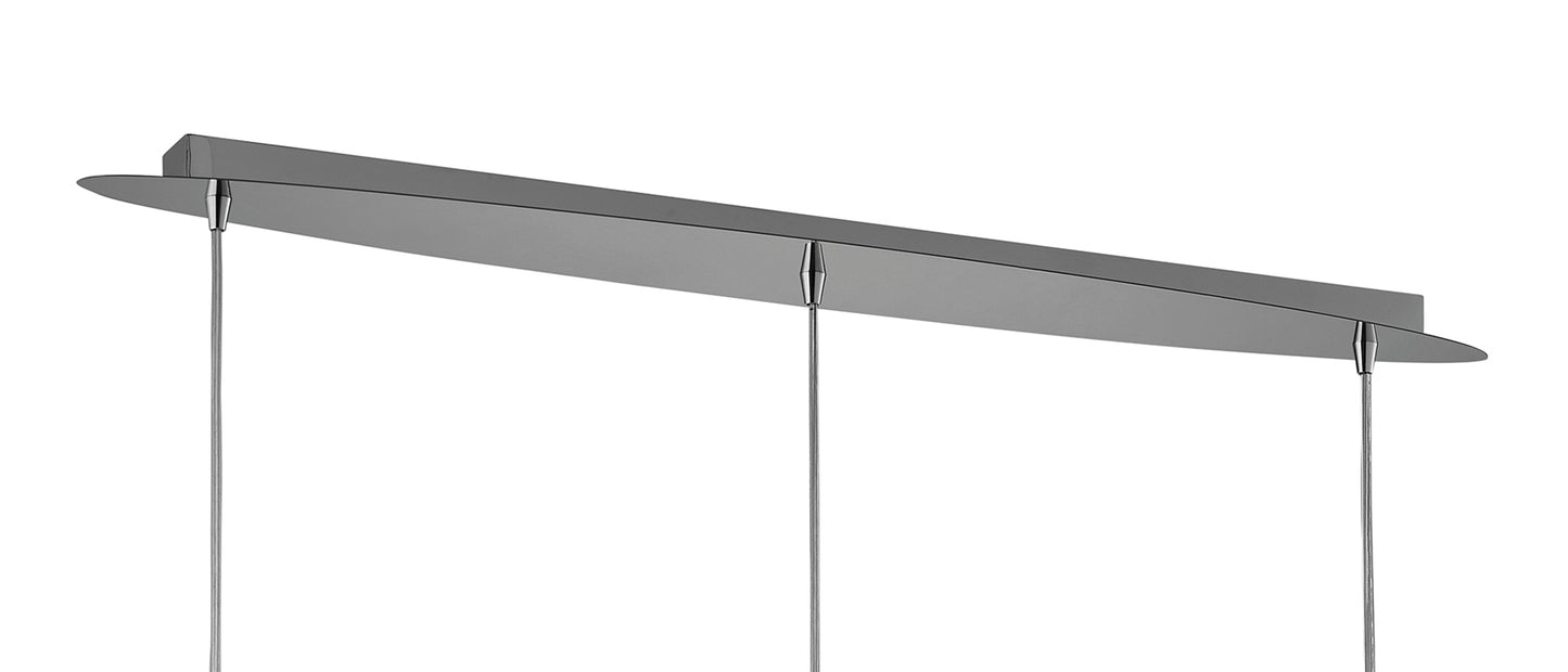 O2 Linear Pendant 3 Light G9 Line Small, Polished Chrome by Mantra