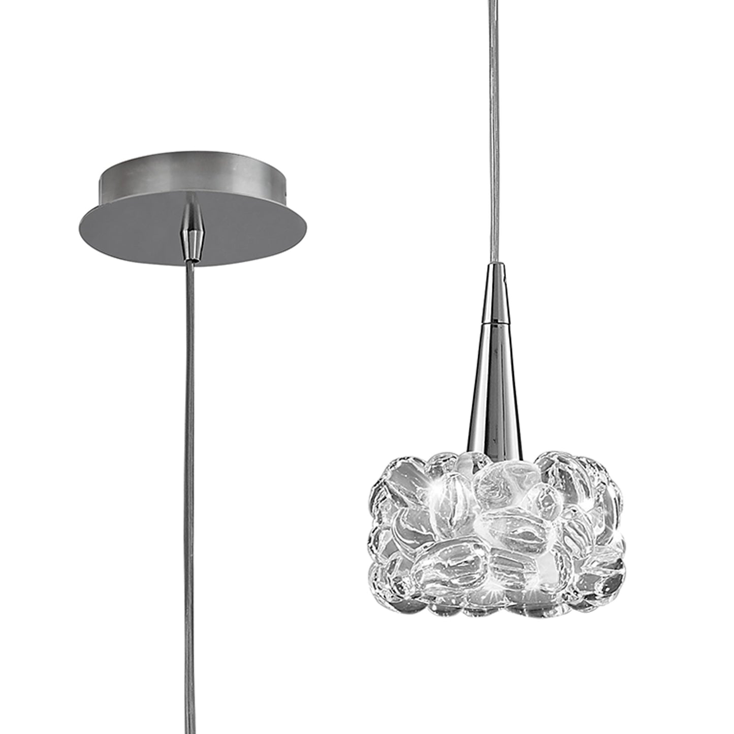 O2 Pendant 1 Light G9 Small, Polished Chrome by Mantra