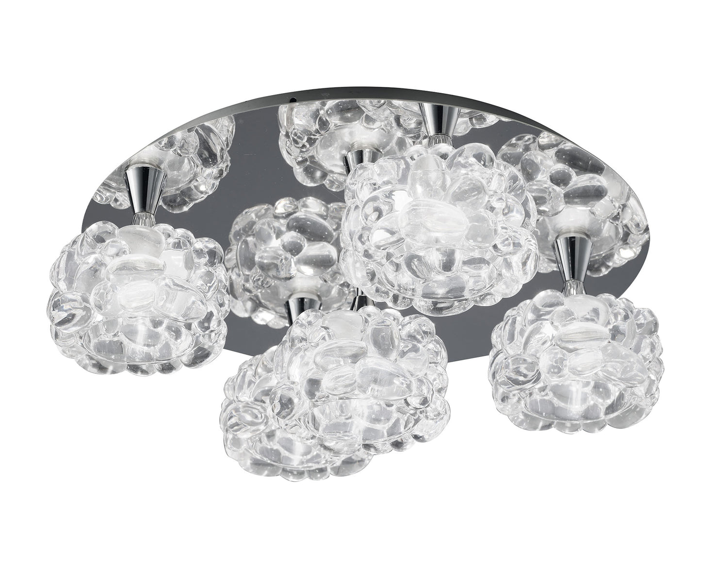 O2 Flush Ceiling 5 Light G9, Polished Chrome by Mantra