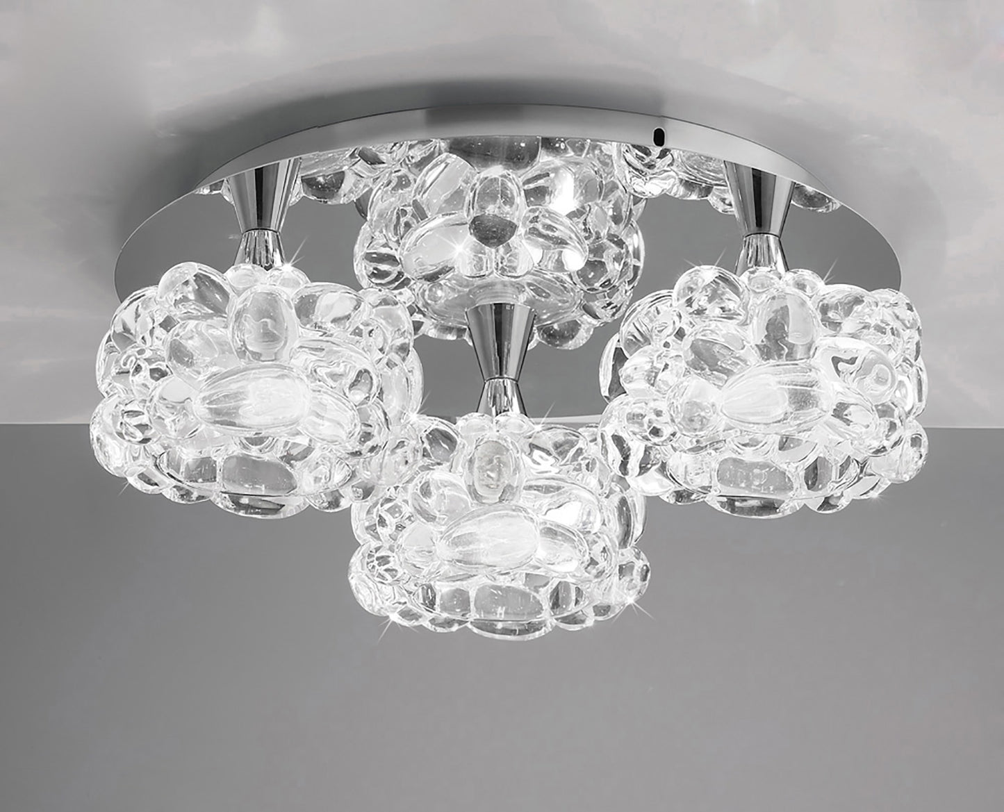 O2 Flush Ceiling 3 Light G9 Small, Polished Chrome by Mantra