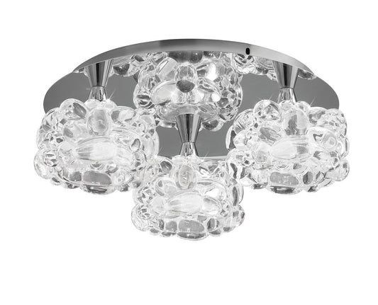 O2 Flush Ceiling 3 Light G9 Small, Polished Chrome by Mantra