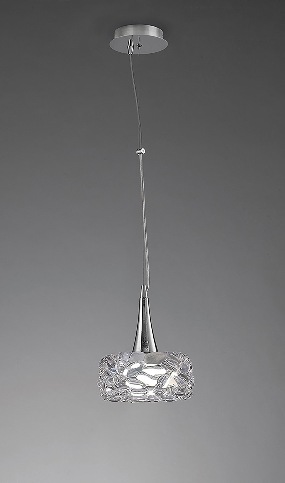 O2 Pendant 1 Light E27 Large, Polished Chrome by Mantra