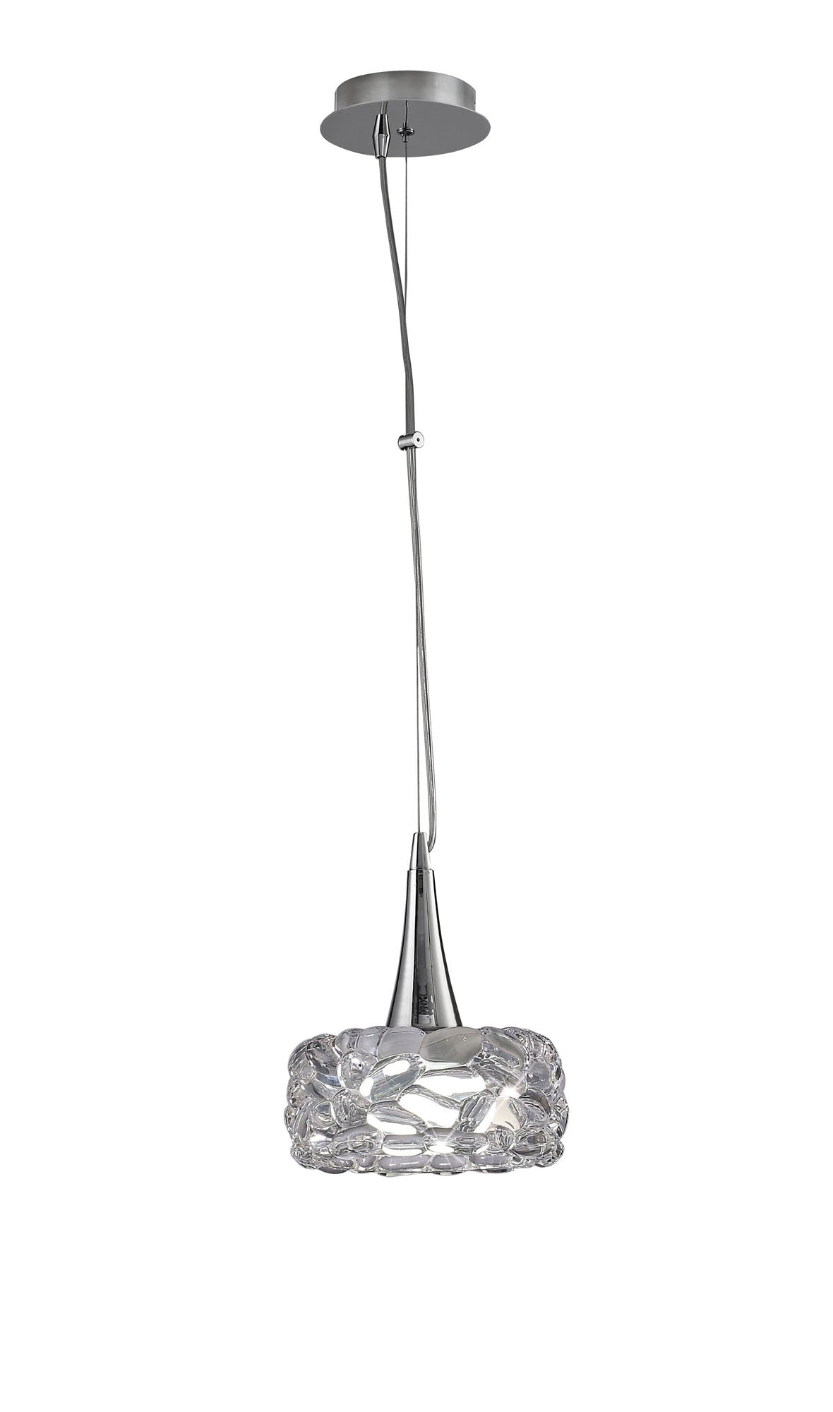 O2 Pendant 1 Light E27 Large, Polished Chrome by Mantra