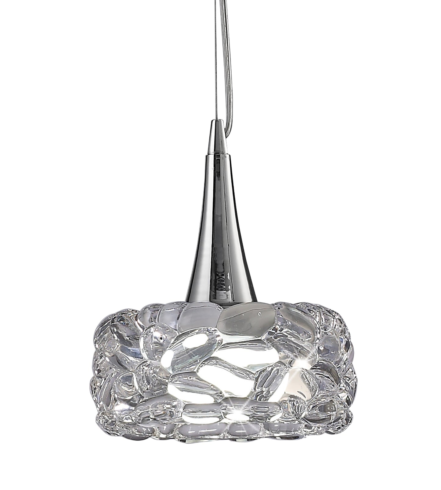 O2 Pendant 1 Light E27 Large, Polished Chrome by Mantra