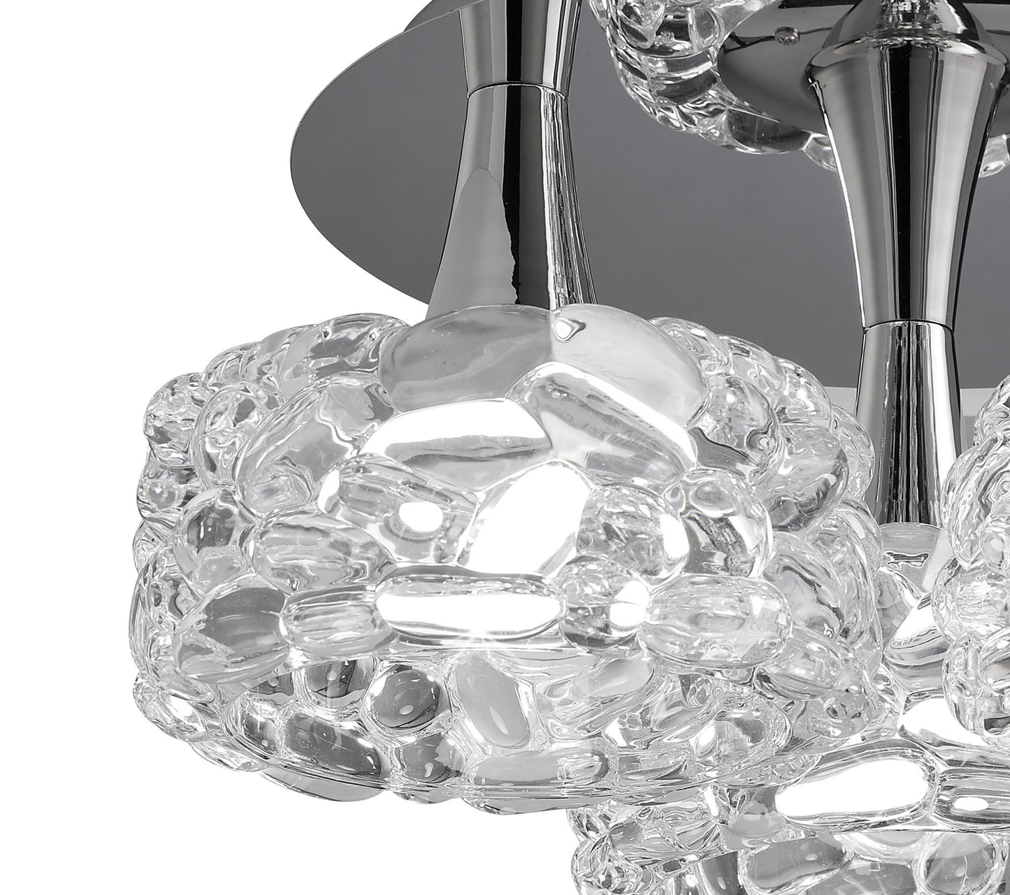 O2 Flush Ceiling 3 Light E27 Large, Polished Chrome by Mantra