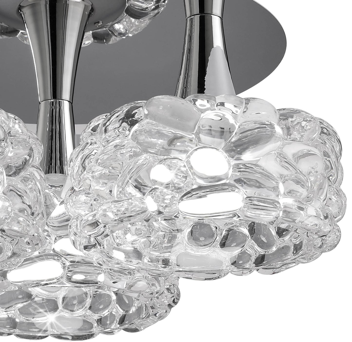 O2 Flush Ceiling 3 Light E27 Large, Polished Chrome by Mantra