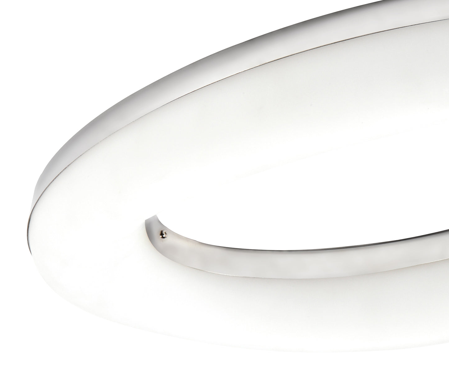 Oakley Oval Flush Ceiling 40W LED 3000K, 3200lm, Polished Chrome / Frosted Acrylic, 3yrs Warranty by Mantra