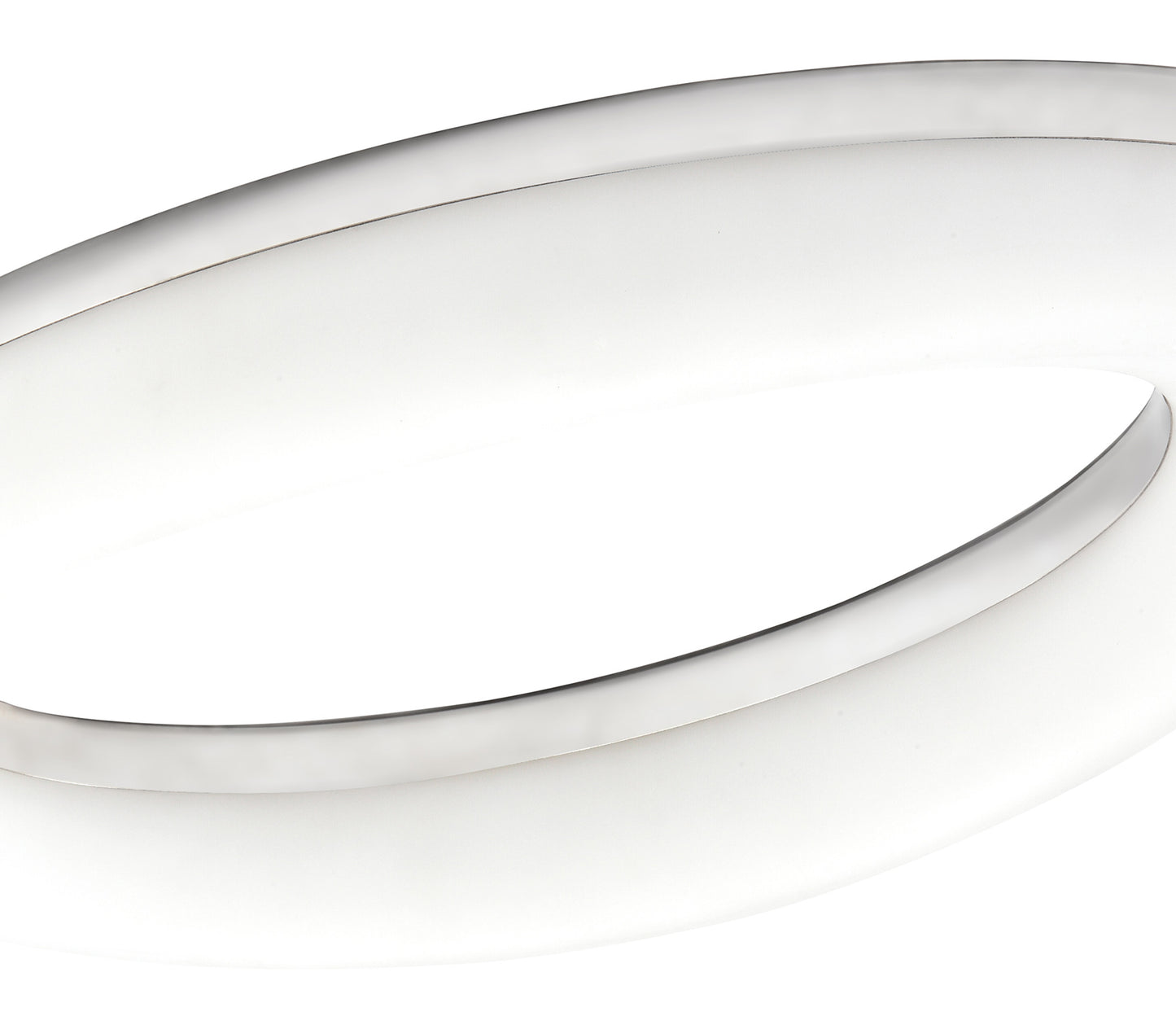 Oakley Oval Flush Ceiling 40W LED 3000K, 3200lm, Polished Chrome / Frosted Acrylic, 3yrs Warranty by Mantra