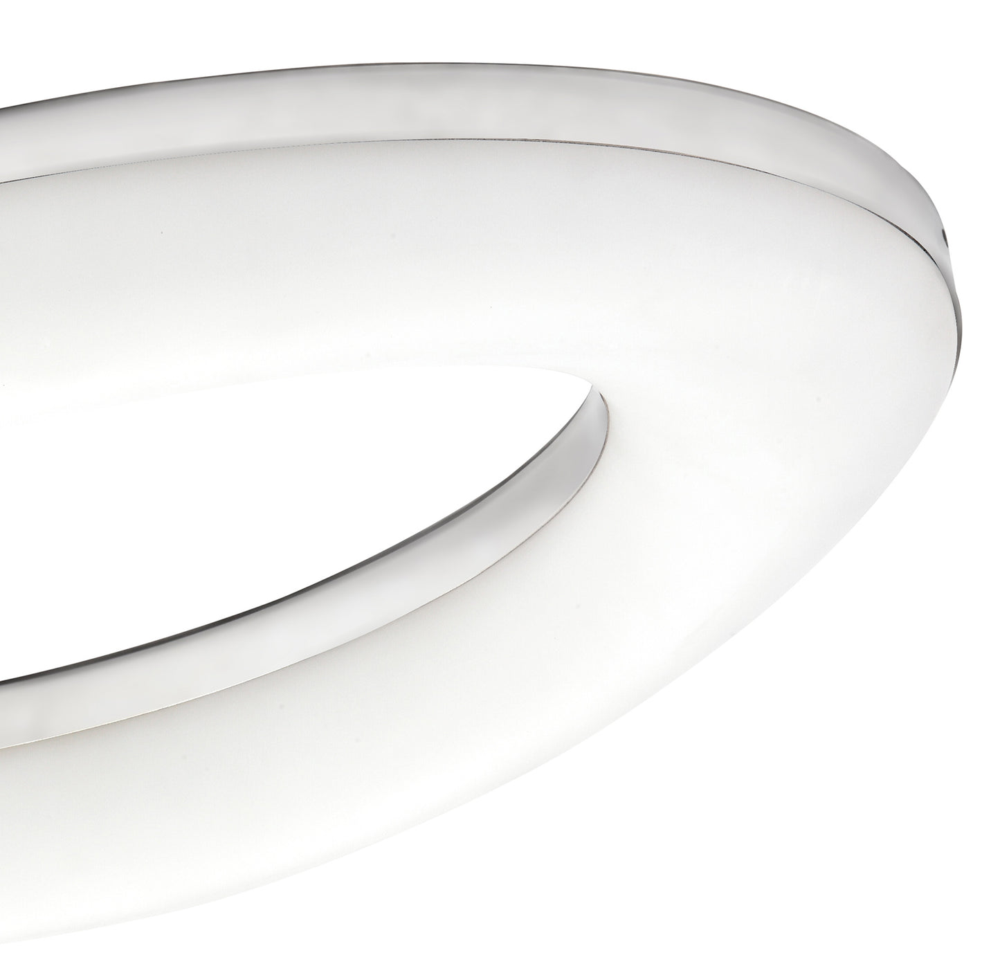 Oakley Oval Flush Ceiling 40W LED 3000K, 3200lm, Polished Chrome / Frosted Acrylic, 3yrs Warranty by Mantra