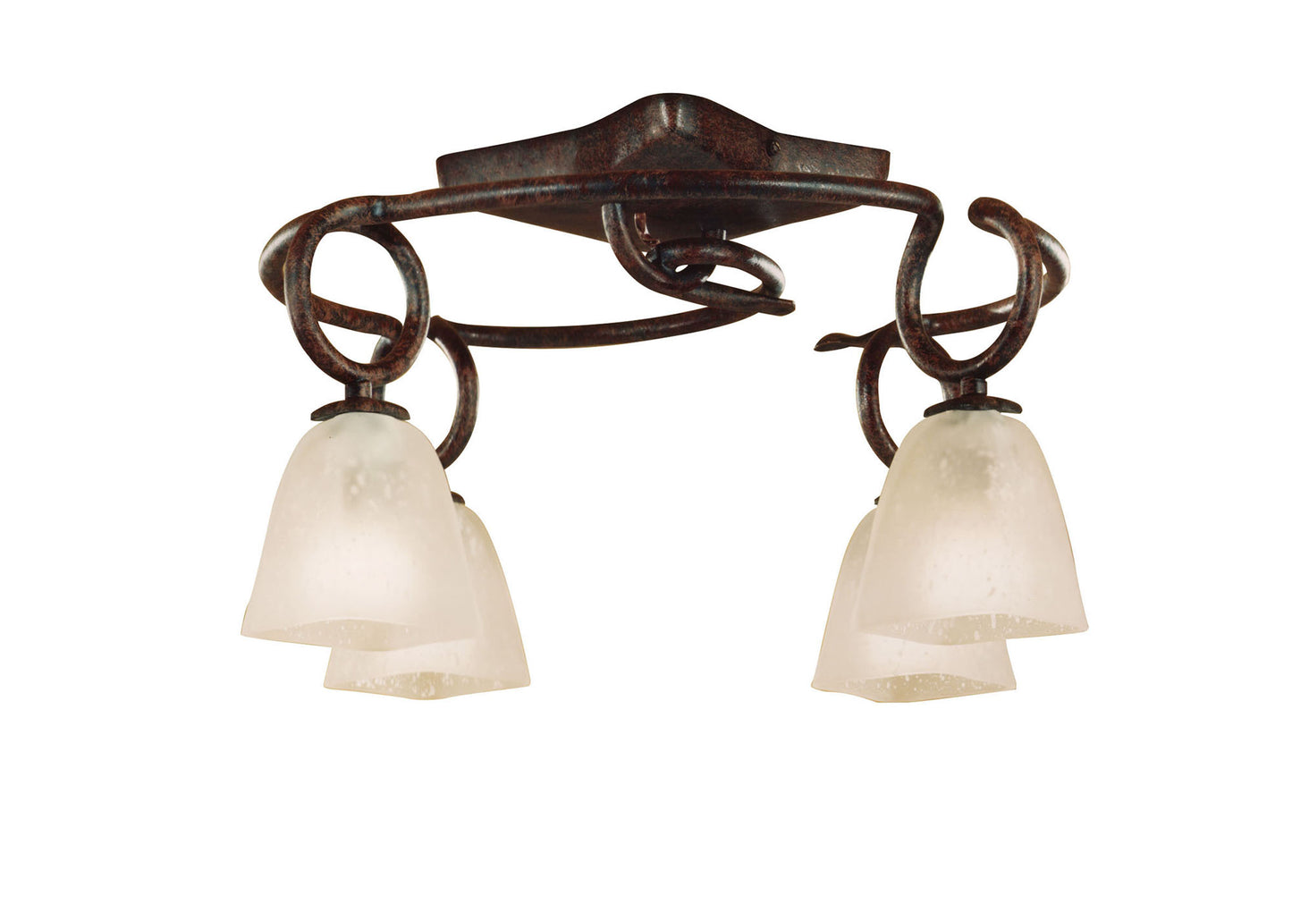 (0001 002) Oberture Ceiling 4 Light E14, Brown/Black Oxide by Mantra