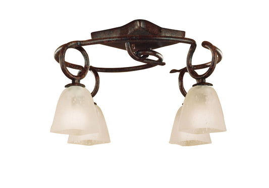 (0001 002) Oberture Ceiling 4 Light E14, Brown/Black Oxide by Mantra