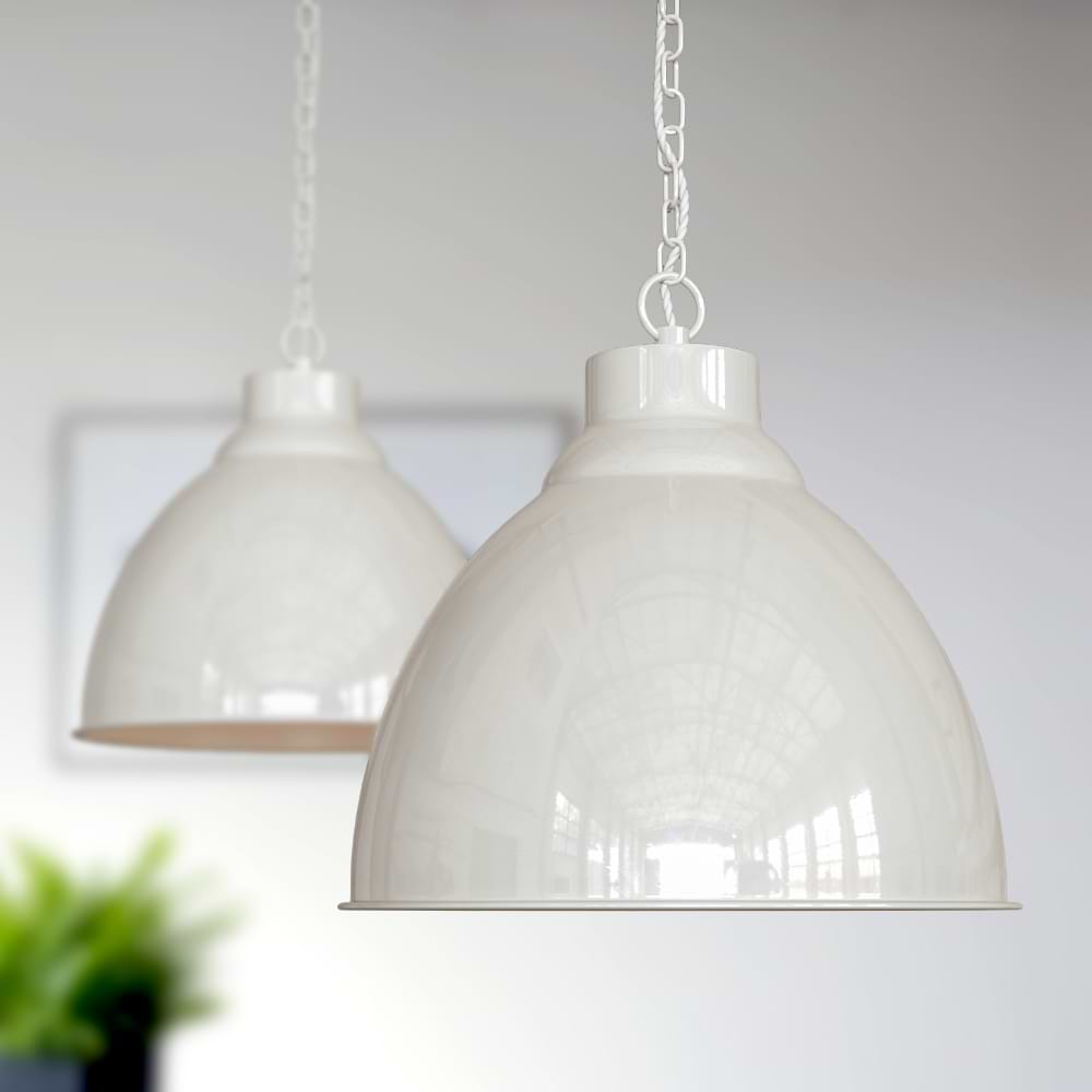 Oxford Vintage Pendant Light in Clay White