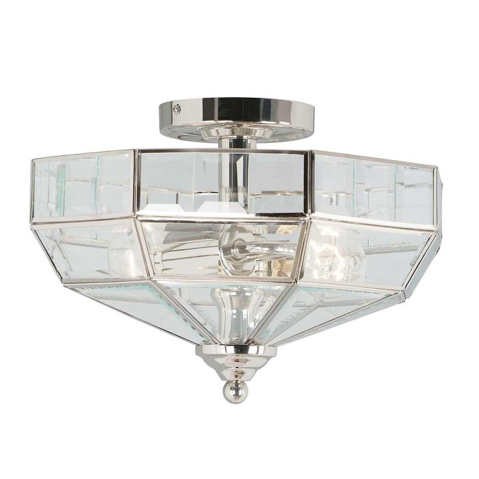 Old Park 2 Light Semi-Flush - Polished Nickel