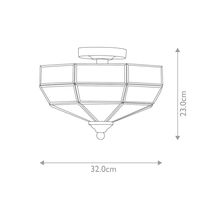 Old Park 2 Light Semi-Flush - Polished Nickel