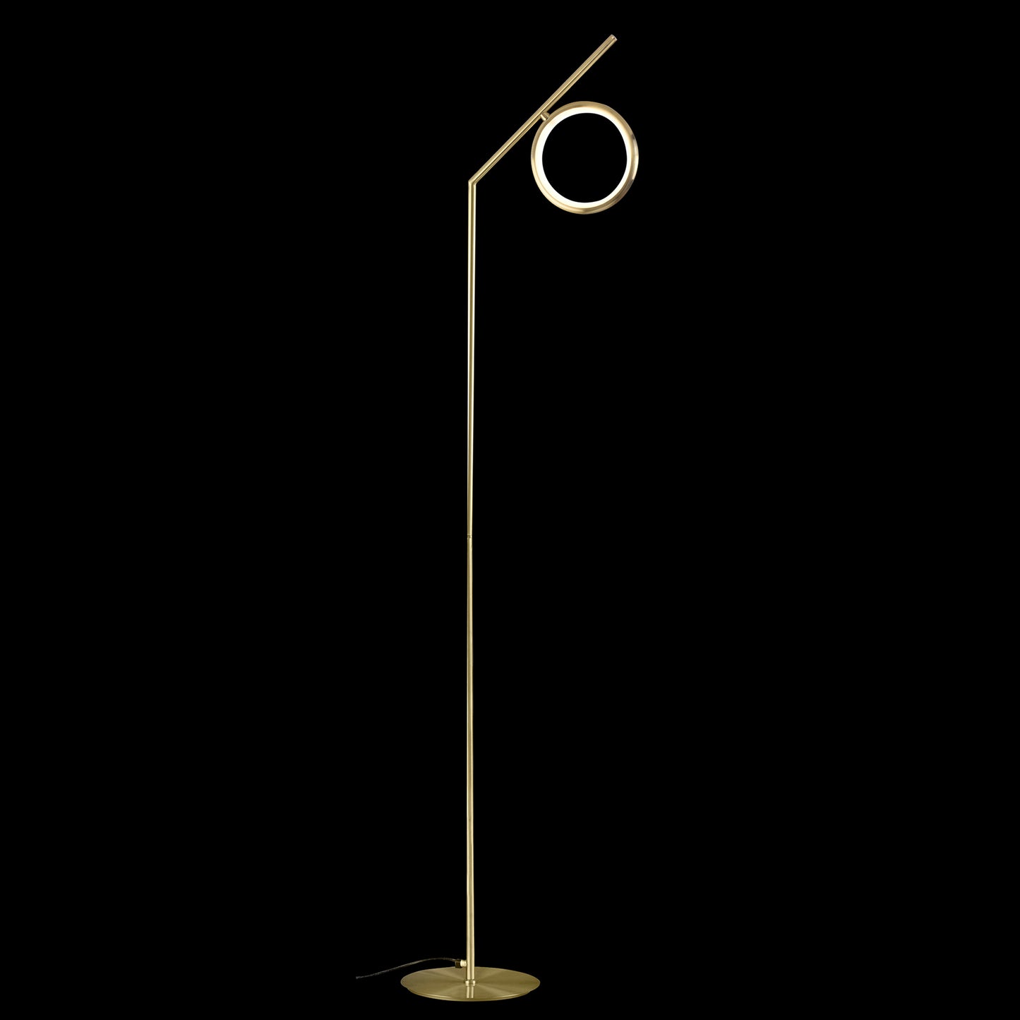 Olimpia Floor Lamp, 12W LED, 3000K, 900lm, IP20, Satin Gold, 3yrs Warranty by Mantra