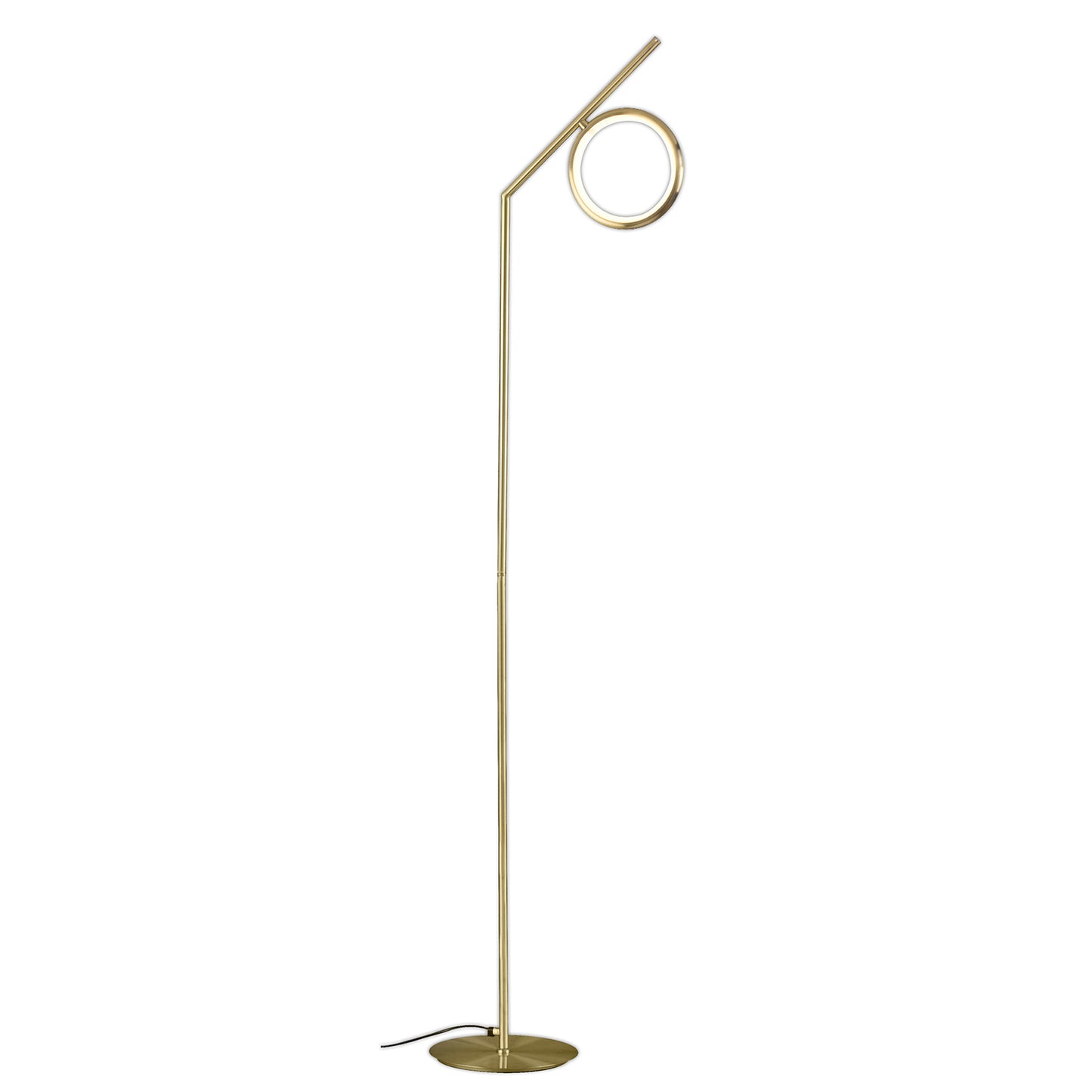 Olimpia Floor Lamp, 12W LED, 3000K, 900lm, IP20, Satin Gold, 3yrs Warranty by Mantra