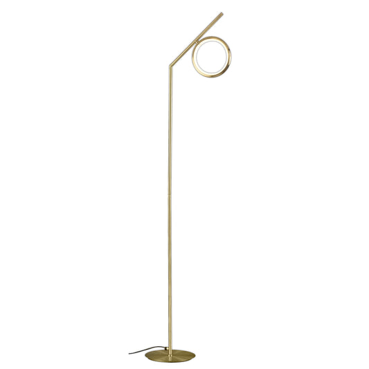 Olimpia Floor Lamp, 12W LED, 3000K, 900lm, IP20, Satin Gold, 3yrs Warranty by Mantra