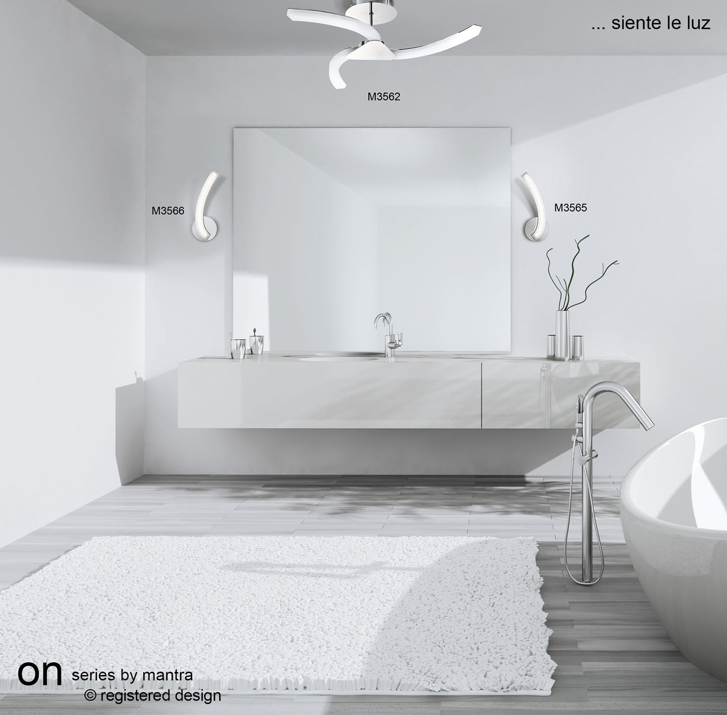 On Telescopic 30W LED 3000K, 3000lm, Polished Chrome/Frosted Acrylic, 3yrs Warranty by Mantra