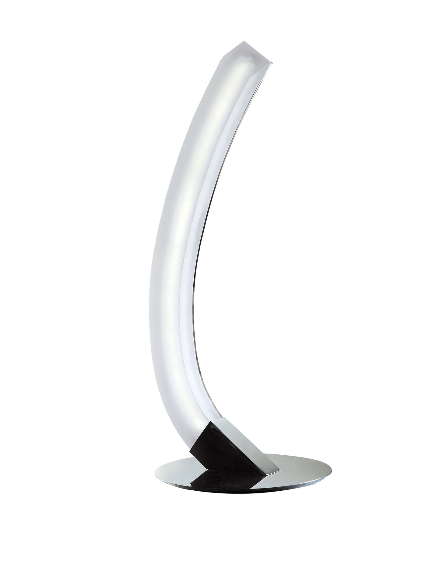 On Table Lamp Right 5W LED 3000K, 500lm, Polished Chrome/Frosted Acrylic, 3yrs Warranty by Mantra