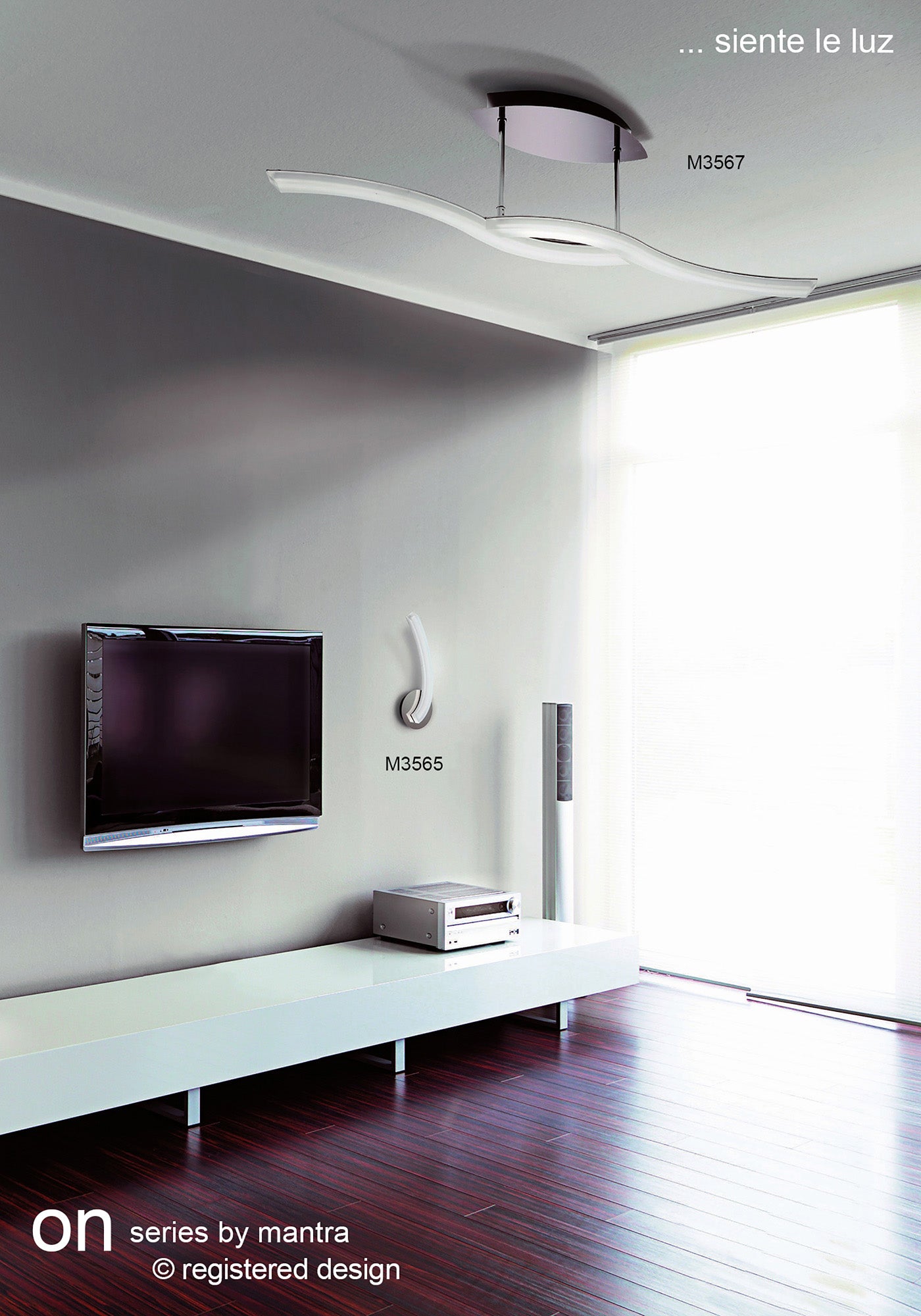 On Telescopic 30W LED 3000K, 3000lm, Polished Chrome/Frosted Acrylic, 3yrs Warranty by Mantra