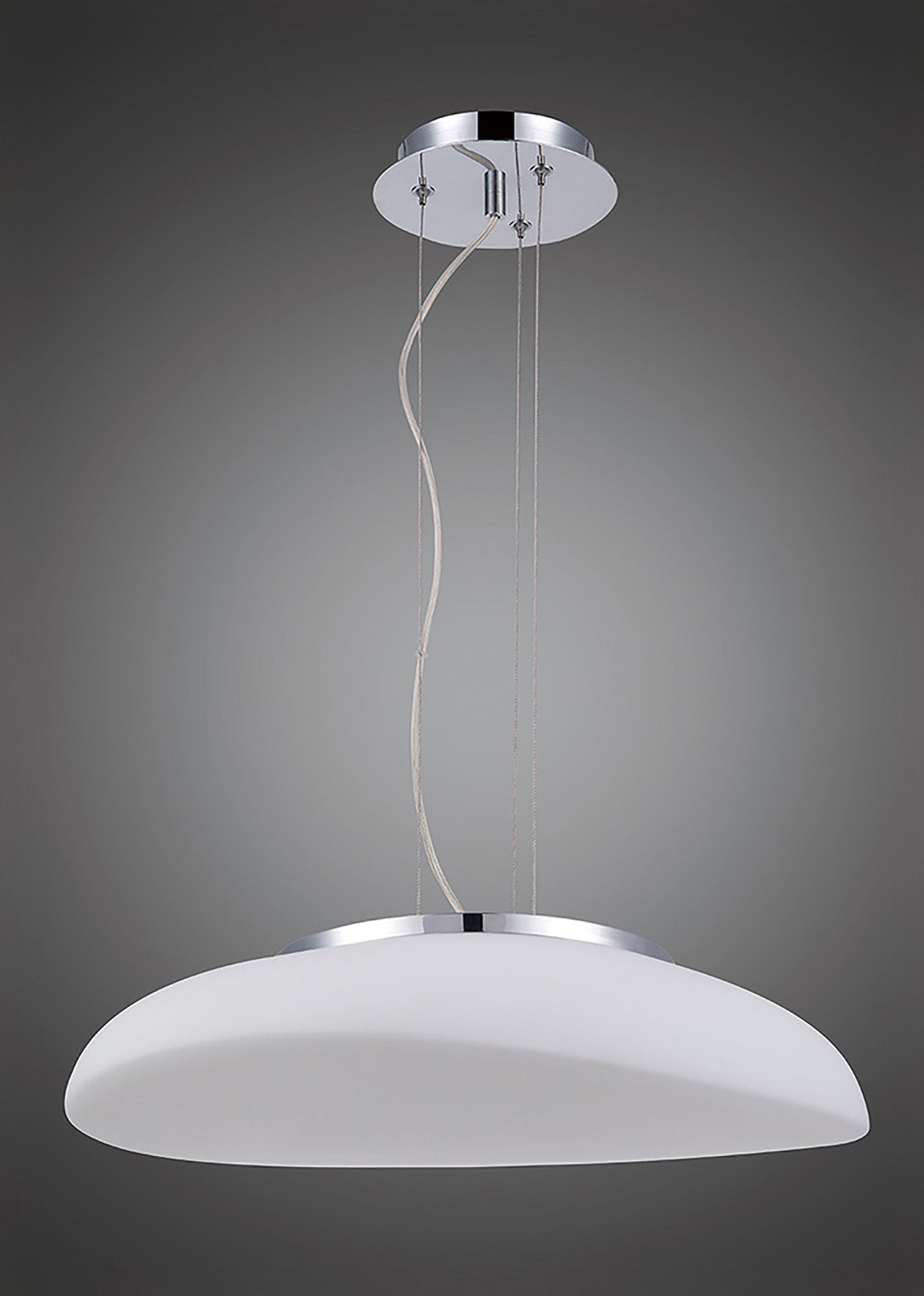 Opal Oval Pendant 4 Light E27, Polished Chrome/Frosted White Glass by Mantra