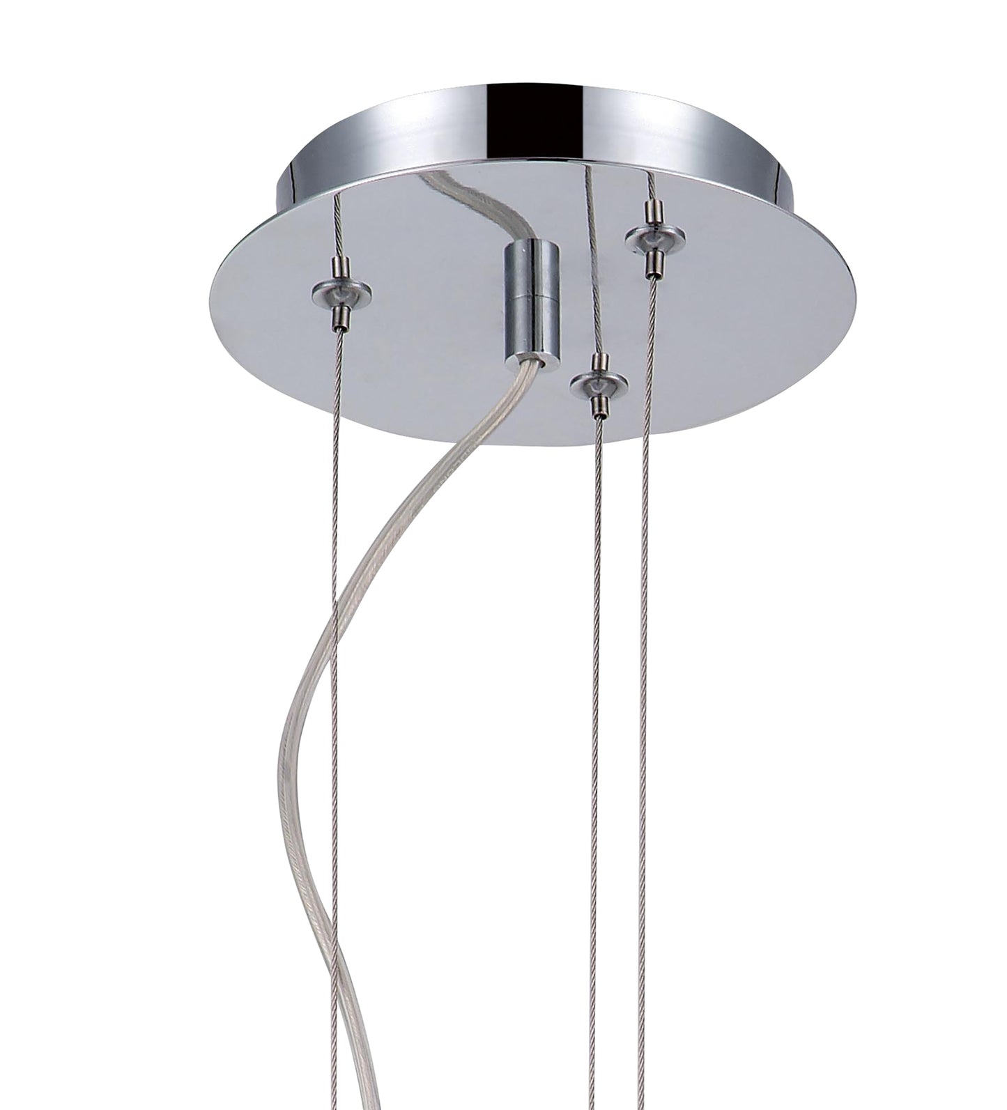 Opal Oval Pendant 4 Light E27, Polished Chrome/Frosted White Glass by Mantra