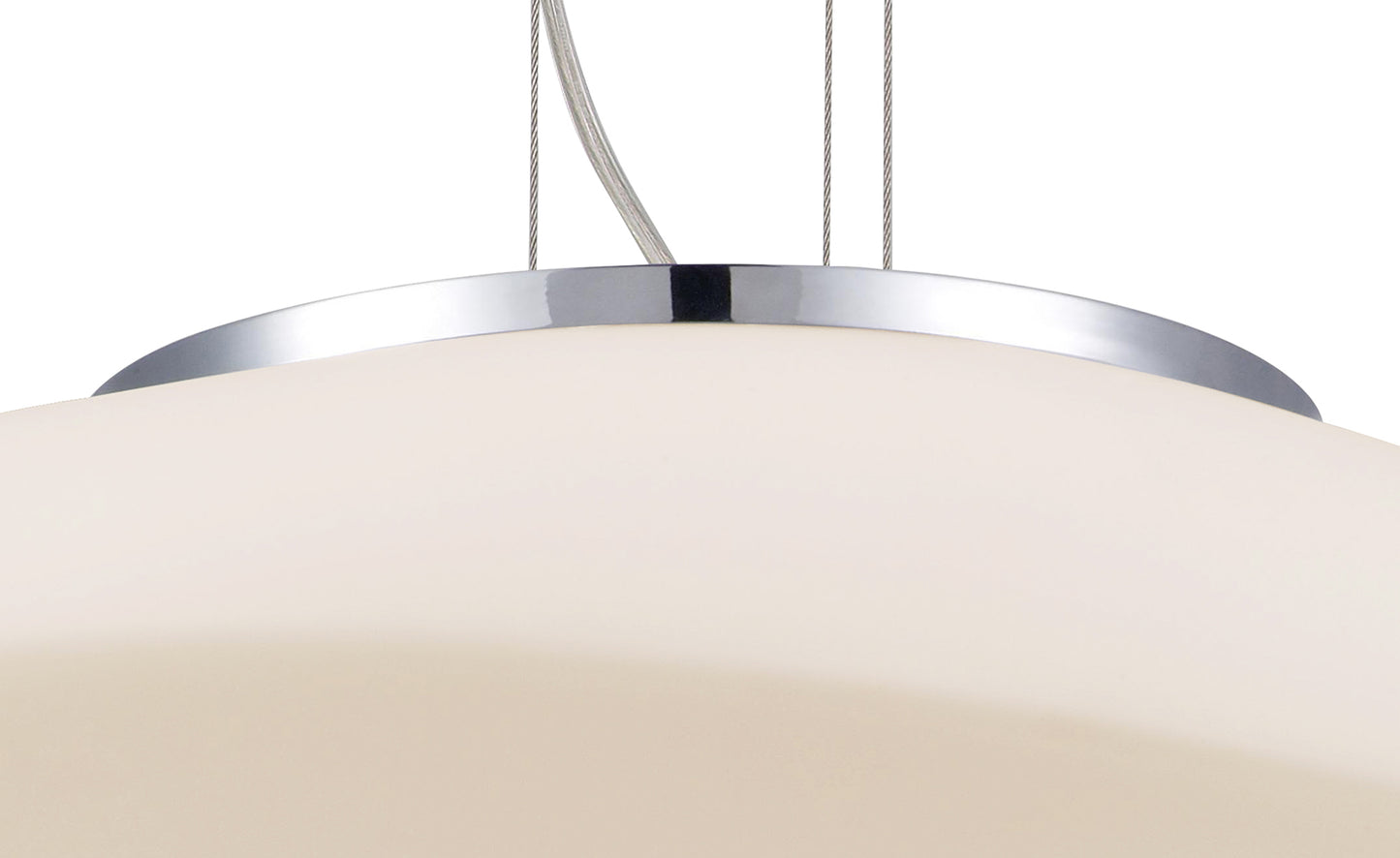 Opal Oval Pendant 4 Light E27, Polished Chrome/Frosted White Glass by Mantra