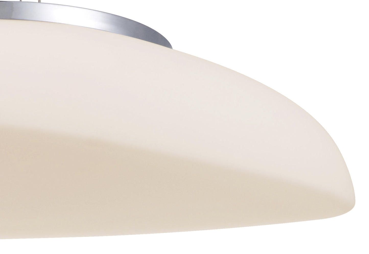 Opal Oval Pendant 4 Light E27, Polished Chrome/Frosted White Glass by Mantra