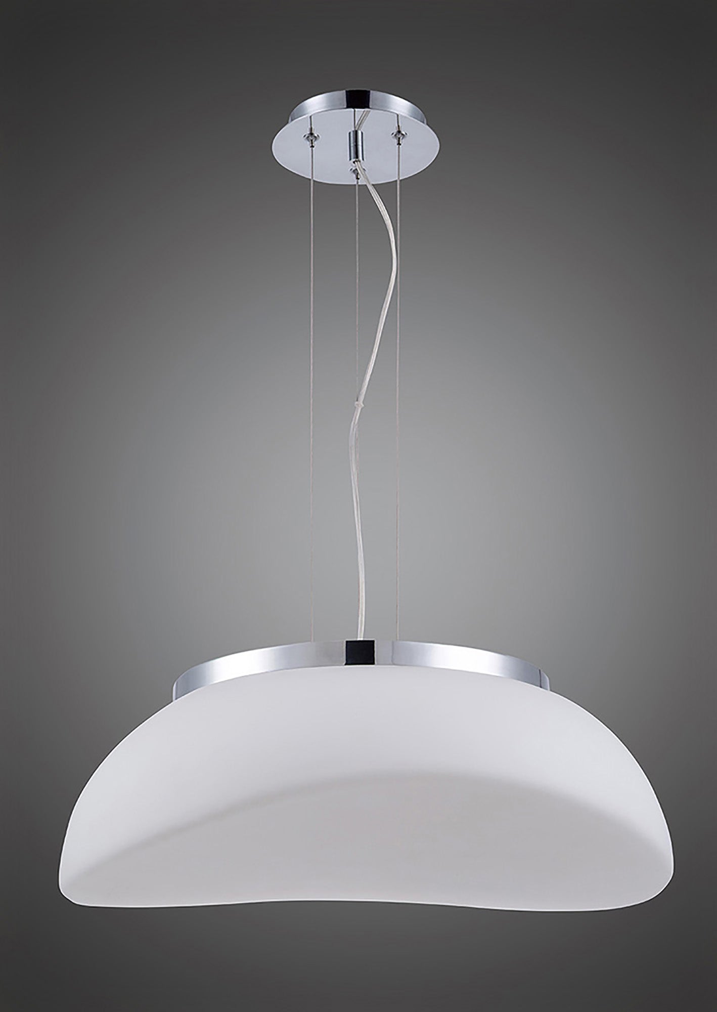 Opal Pendant 3 Light E27, Polished Chrome/Frosted White Glass by Mantra