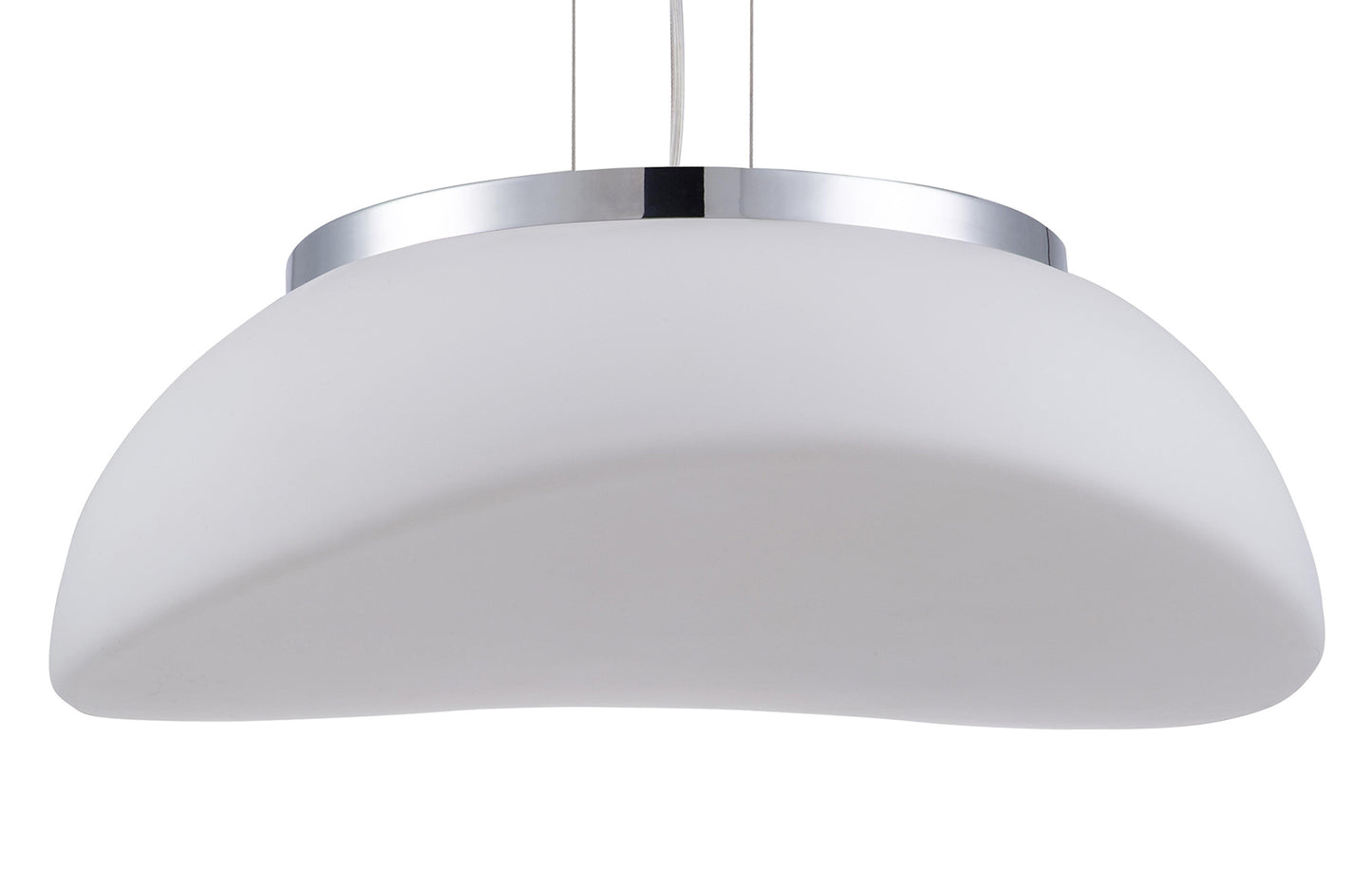 Opal Pendant 3 Light E27, Polished Chrome/Frosted White Glass by Mantra