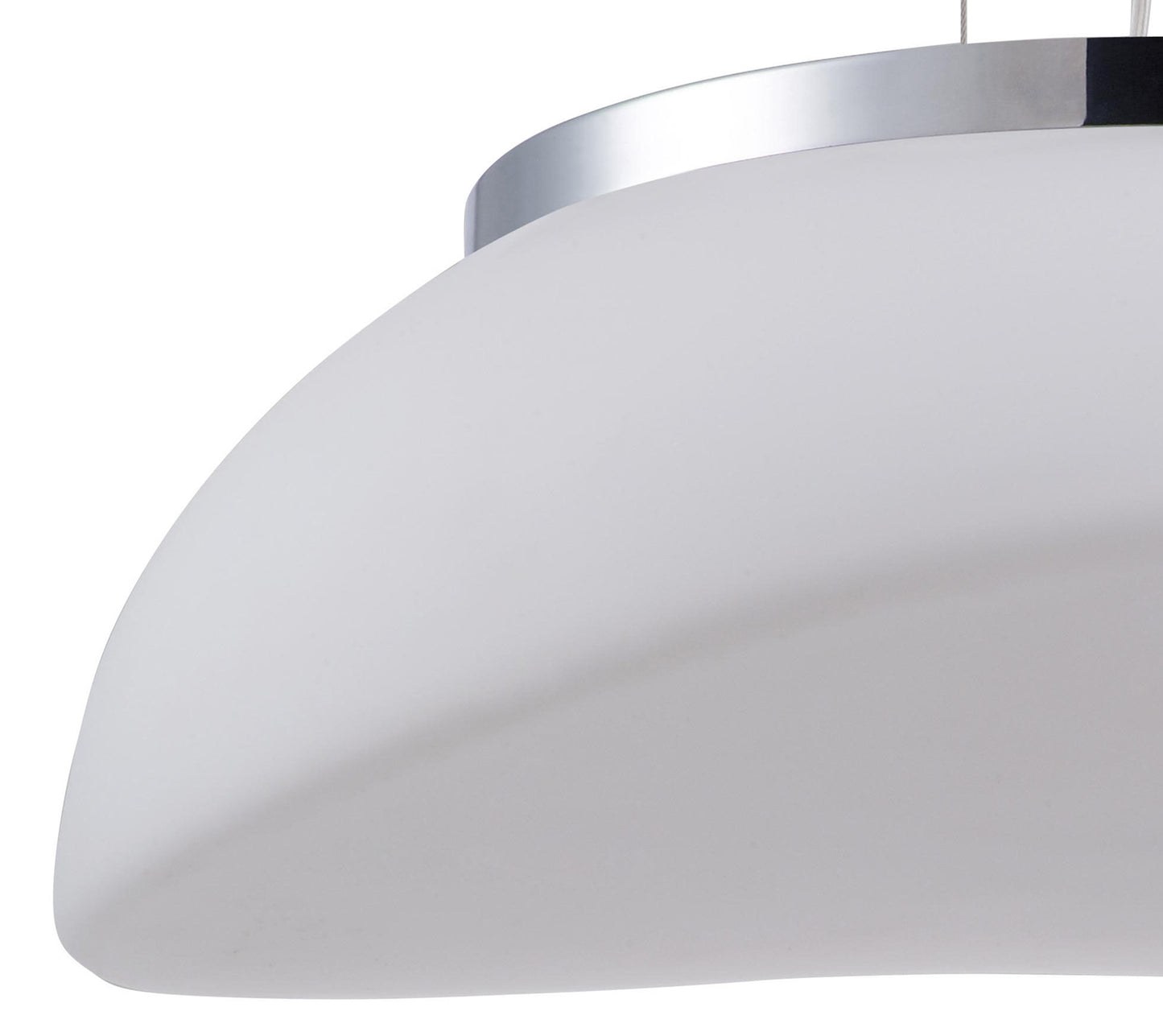 Opal Pendant 3 Light E27, Polished Chrome/Frosted White Glass by Mantra