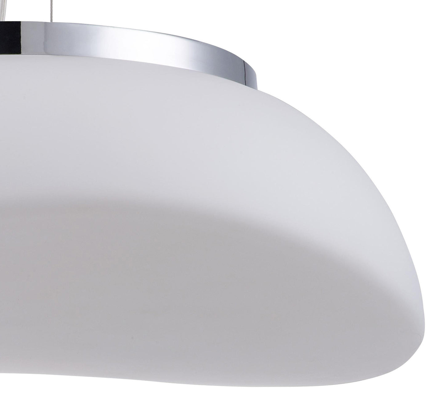 Opal Pendant 3 Light E27, Polished Chrome/Frosted White Glass by Mantra