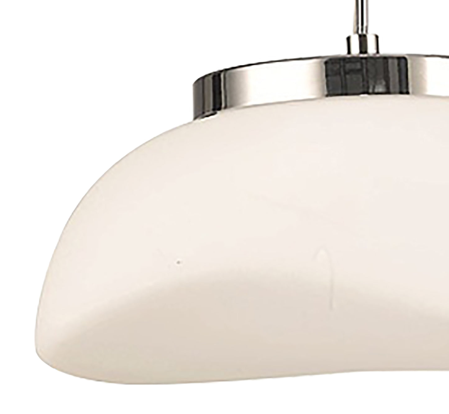 Opal Pendant 1 Light E27, Polished Chrome/Frosted White Glass by Mantra