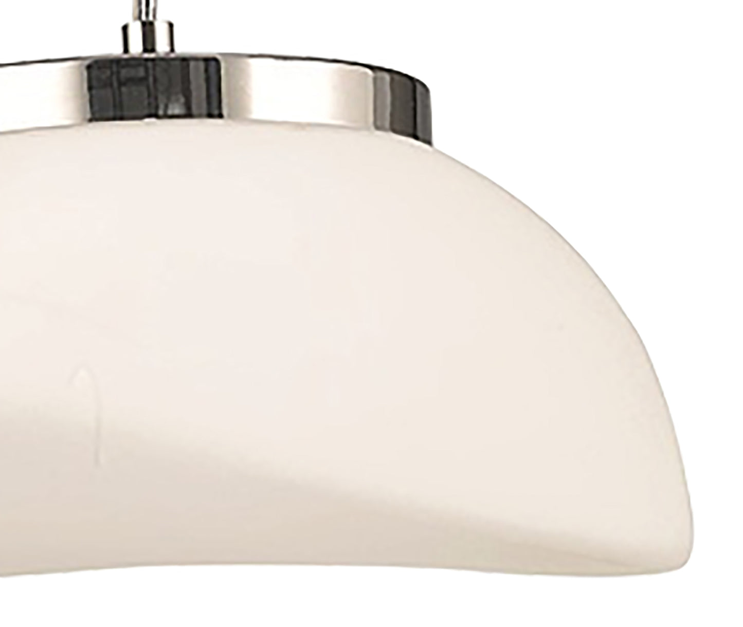 Opal Pendant 1 Light E27, Polished Chrome/Frosted White Glass by Mantra