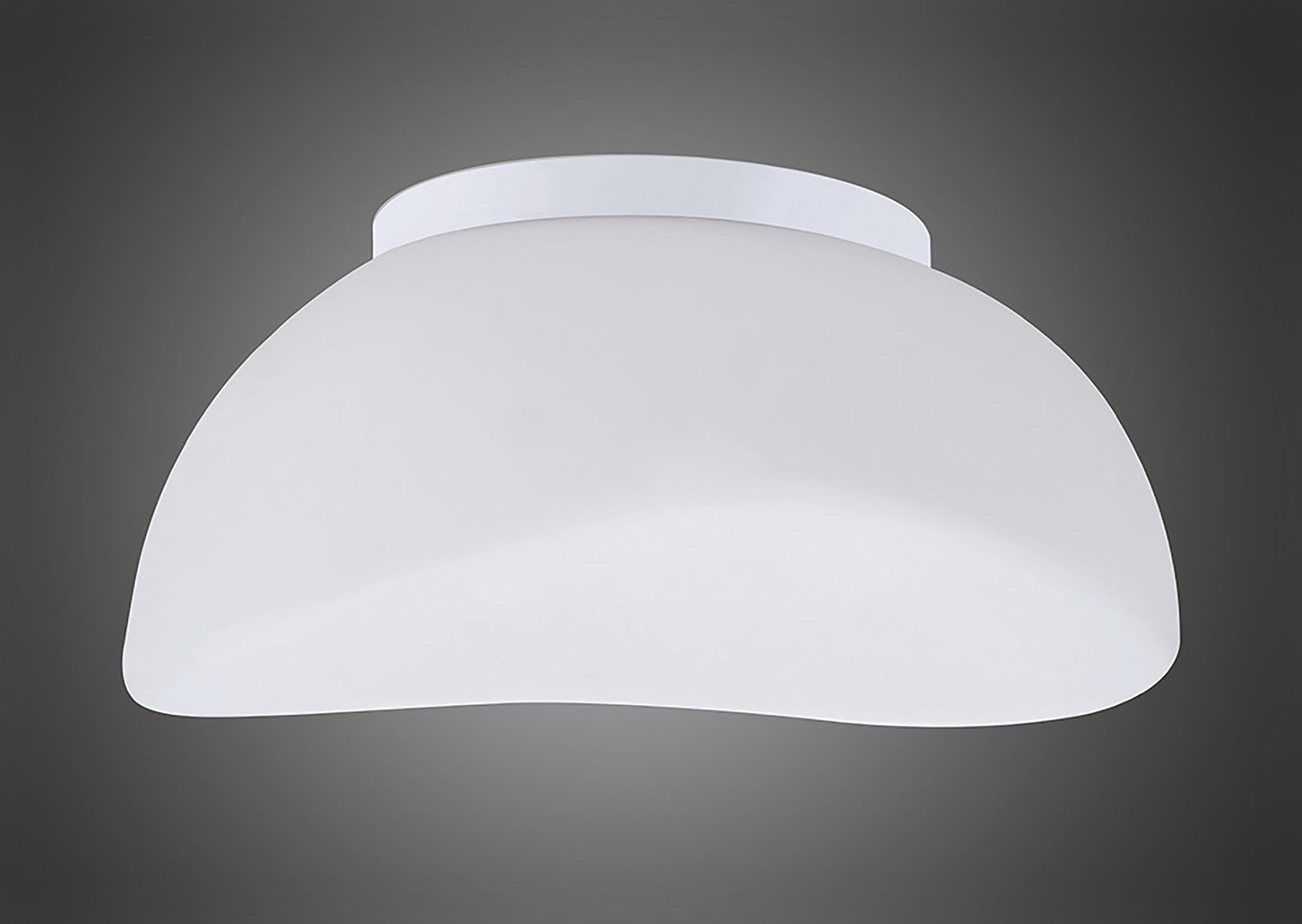 Opal Flush Ceiling 3 Light E27, Polished Chrome/Frosted White Glass by Mantra